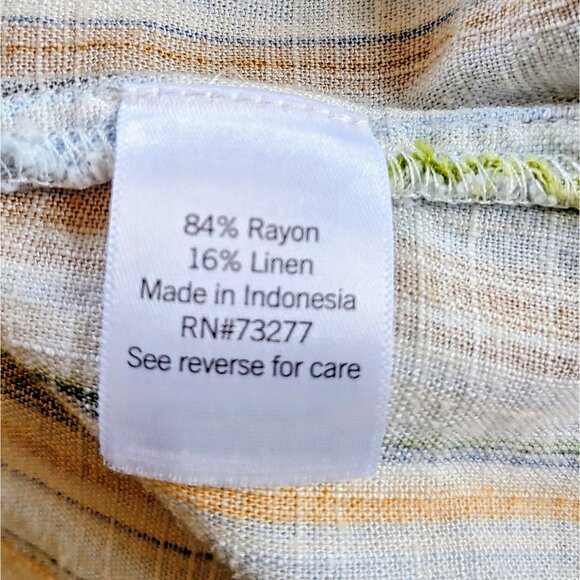 LC Lauren Conrad Puff Sleeve Hi Low Popover Womens Size Small Striped - Picture 7 of 7